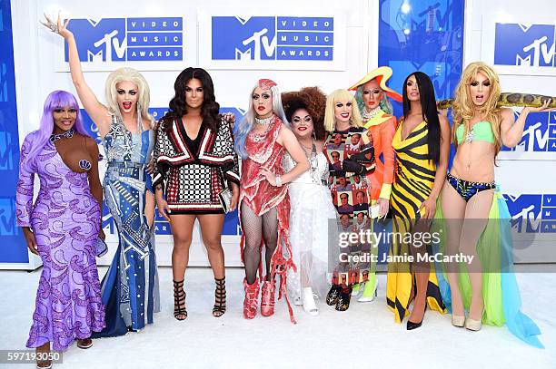 Rupaul's Drag Race All Stars attend the 2016 MTV Video Music Awards at Madison Square Garden on August 28, 2016 in New York City.