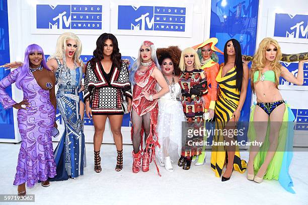 Rupaul's Drag Race All Stars attend the 2016 MTV Video Music Awards at Madison Square Garden on August 28, 2016 in New York City.