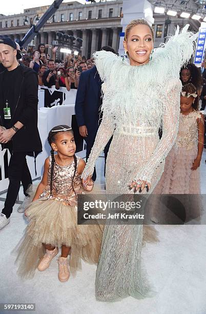 Blue Ivy Carter and Beyonce attend the 2016 MTV Video Music Awards at Madison Square Garden on August 28, 2016 in New York City.