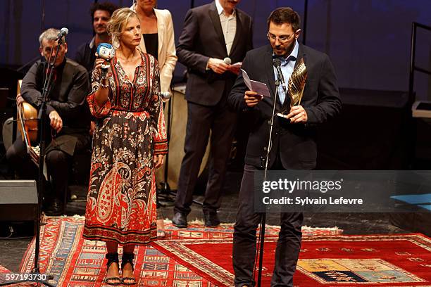 Karin Viard attends 9th Angouleme French-Speaking Film Festival Closing Ceremony on August 28, 2016 in Angouleme, France.