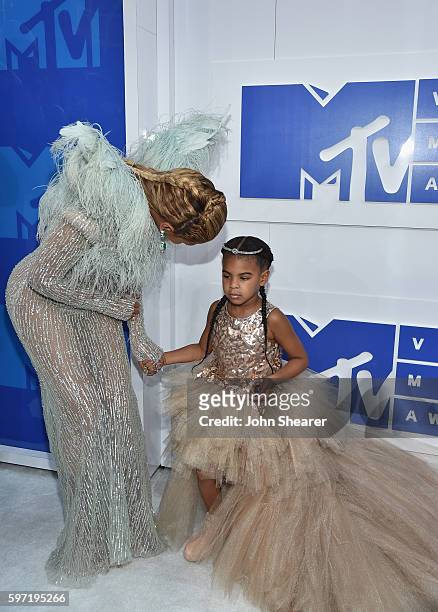 Beyonce and Blue Ivy attend the 2016 MTV Video Music Awards at Madison Square Garden on August 28, 2016 in New York City.