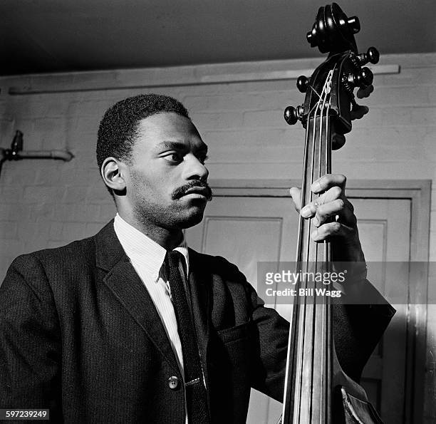 Jazz musician Bobby Ore on the double bass, circa 1960.