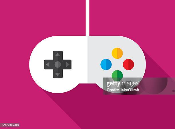 video game controller icon flat - handheld video game stock illustrations