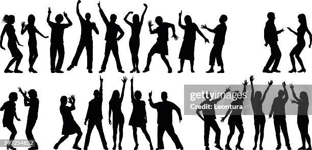 detailed people dancing - dancers silhouettes stock illustrations