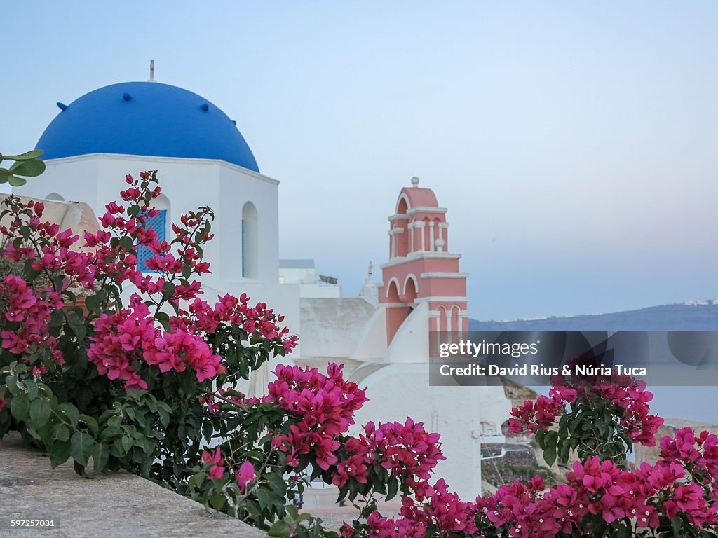 Walking through the streets of Santorini
