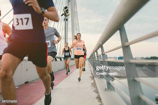 marathon runners. - maratona imagens e fotografias de stock