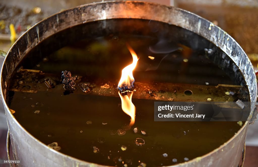 Candle light with reflection