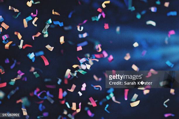 low angle view of confetti - festeggiamento foto e immagini stock