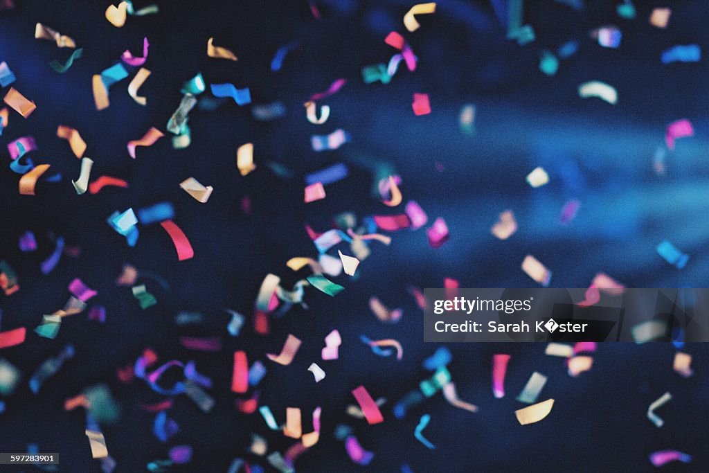 Low Angle View Of Confetti