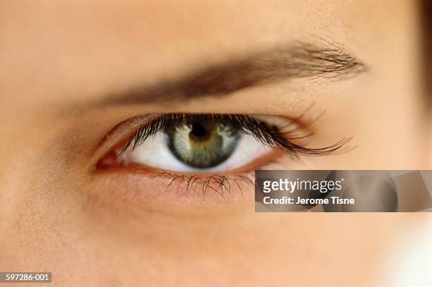 woman's eye, open, close-up - eyelashes stock pictures, royalty-free photos & images