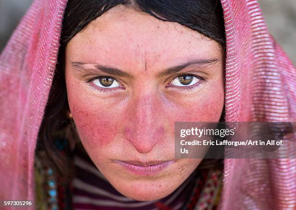 Portrait of a wakhi nomad woman, big pamir, wakhan, Afghanistan on August 11, 2016 in Wakhan, Afghanistan.