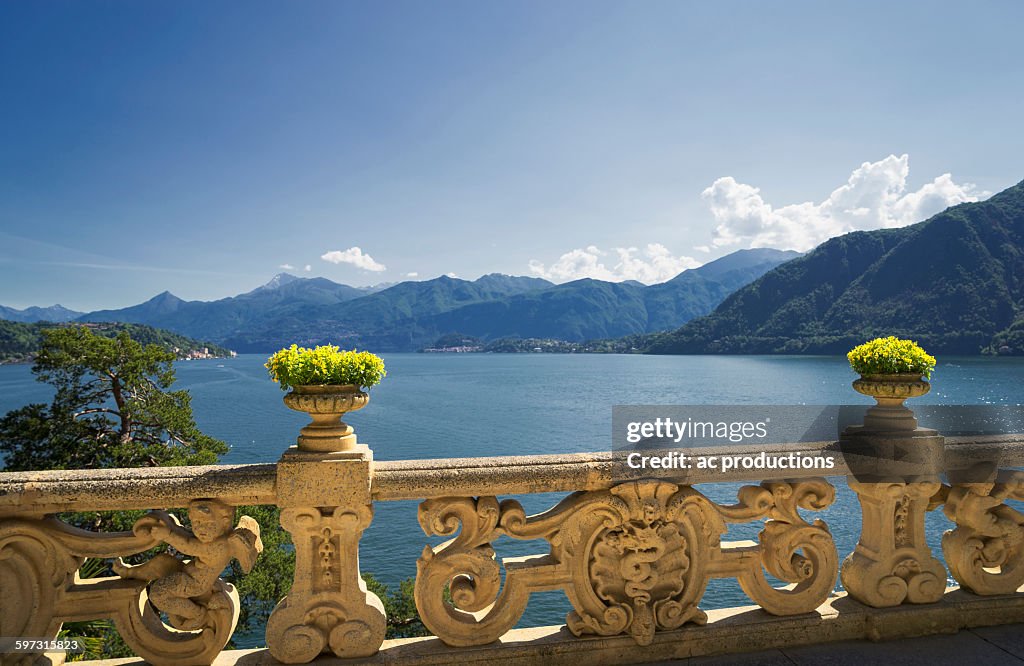 Ornate banister at Lake Como, Villa Balbianello, Lake Como, Italy