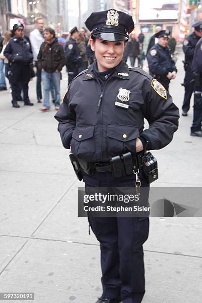 Picture Of NYPD Female Officer Taken In Times Square. Photo taken Friday March 16, 2012.