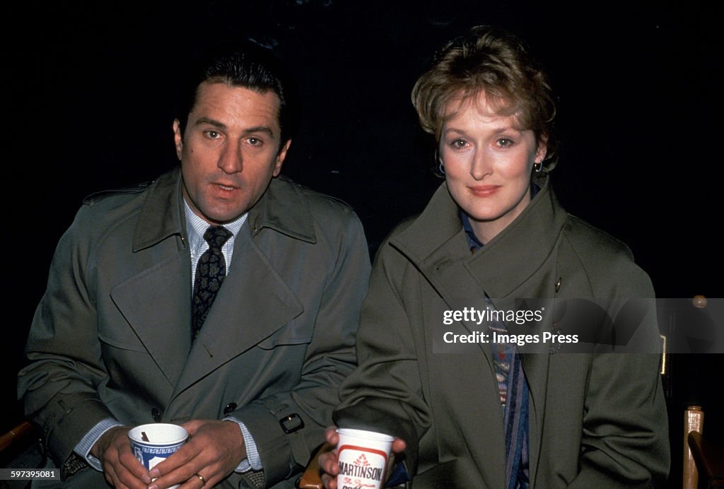 Robert De Niro and Meryl Streep filming Falling In Love...