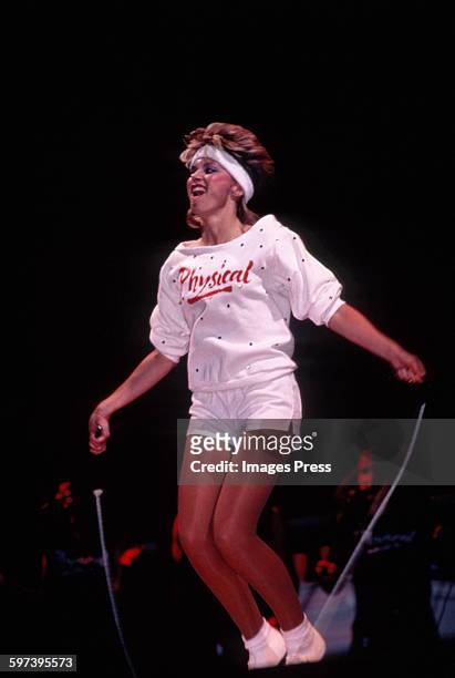 Olivia Newton-John in concert circa 1982 in New York City.