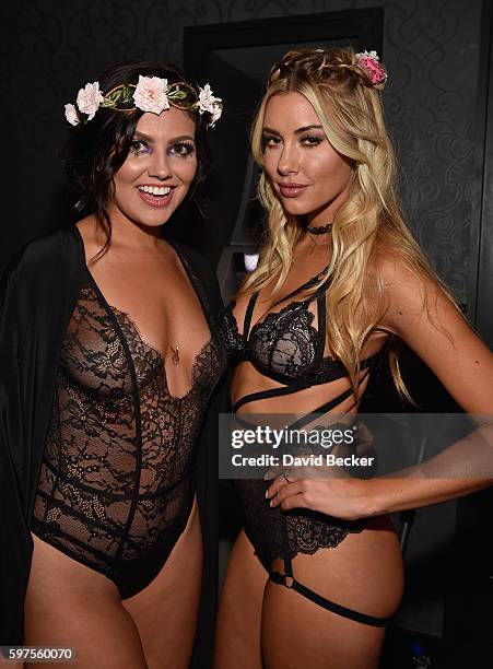 Playboy Playmates Val Keil and Heather Rae Young attend the Playboy Midsummer Night's Dream party at the Marquee Nightclub at The Cosmopolitan of Las...