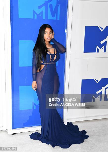 Nicki Minaj attends the 2016 MTV Video Music Awards on August 28, 2016 at Madison Square Garden in New York. / AFP / Angela Weiss