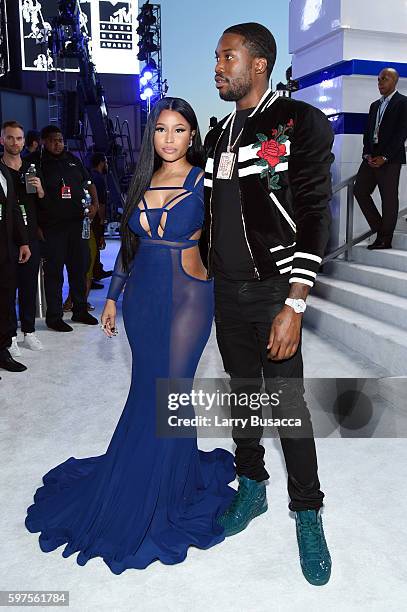 Nicki Minaj and Meek Mill attend the 2016 MTV Video Music Awards at Madison Square Garden on August 28, 2016 in New York City.