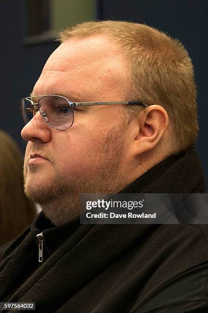 Kim Dotcom appears in New Zealand's High Court on August 29, 2016 in Auckland, New Zealand. Dotcom and his law team are now challenging the...