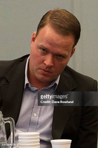 Bram van der Kolk appears with Kim Dotcom in New Zealand's High Court on August 29, 2016 in Auckland, New Zealand. Dotcom and his law team are now...