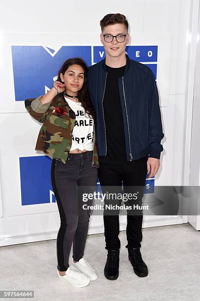 Musicians Alessia Cara and Kevin Garrett attend the 2016 MTV Video Music Awards at Madison Square Garden on August 28, 2016 in New York City.
