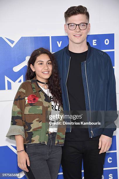 Recording artists Alessia Cara and Kevin Garrett attend the 2016 MTV Video Music Awards at Madison Square Garden on August 28, 2016 in New York City.