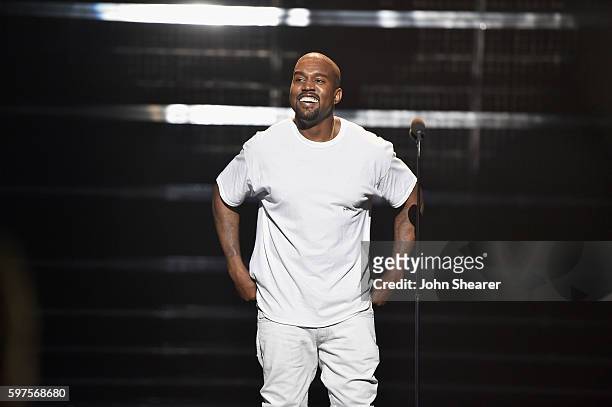 Kanye West performs at the 2016 MTV Music Video Awards at Madison Square Gareden on August 28, 2016 in New York City.