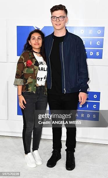 Musicians Alessia Cara and Kevin Garrett attend the 2016 MTV Video Music Awards on August 28, 2016 at Madison Square Garden in New York. / AFP /...