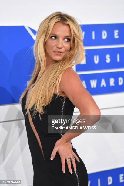 Singer Britney Spears arrives for the 2016 MTV Video Music Awards August 28, 2016 at Madison Square Garden in New York.