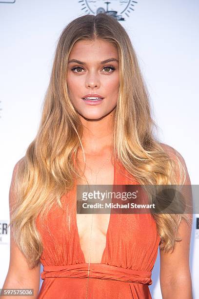 Model Nina Agdal attends the 2016 Sports Illustrated Summer of Swim Fan Festival & Concert at the Ford Amphitheater at Coney Island Boardwalk on...