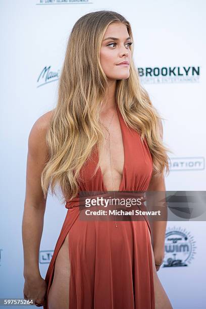 Model Nina Agdal attends the 2016 Sports Illustrated Summer of Swim Fan Festival & Concert at the Ford Amphitheater at Coney Island Boardwalk on...