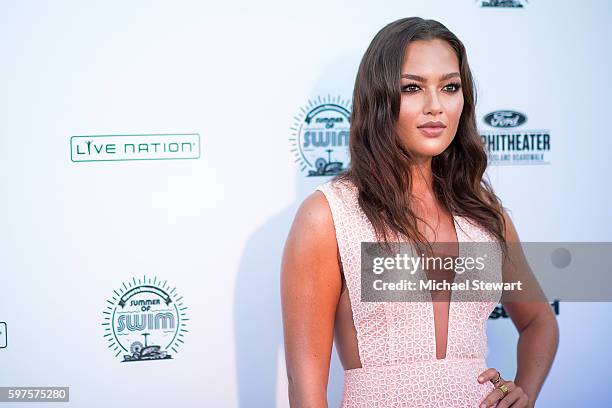 Model Mia Kang attends 2016 Sports Illustrated Summer of Swim Fan Festival & Concert at the Ford Amphitheater at Coney Island Boardwalk on August 28,...