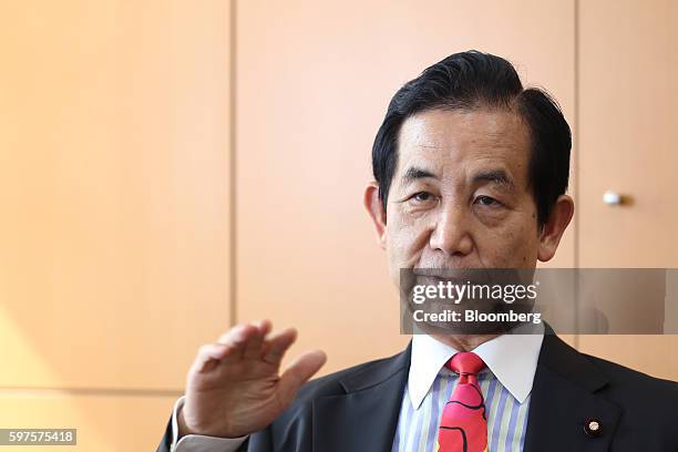 Kozo Yamamoto, Japan's minister of regional revitalization, speaks during an interview in Tokyo, Japan, on Friday, Aug. 26, 2016. Yamamoto stressed...