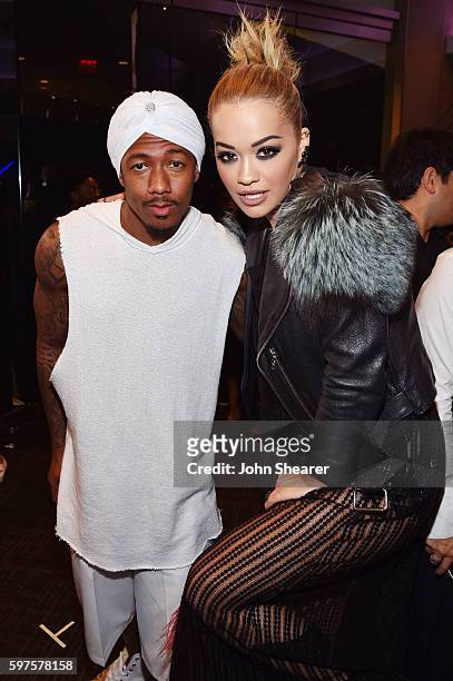 Nick Cannon and Rita Ora attend the 2016 MTV Music Video Awards at Madison Square Gareden on August 28, 2016 in New York City.