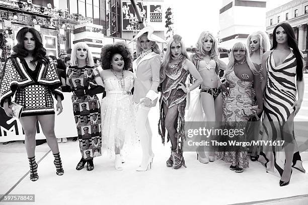 Rupaul's Drag Race All Stars attend the 2016 MTV Video Music Awards at Madison Square Garden on August 28, 2016 in New York City.