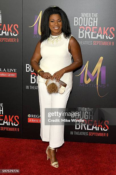 Actress Lorraine Toussaint attends the premiere of Sony Pictures Releasing's "When The Bough Breaks" at Regal LA Live Stadium 14 on August 28, 2016...