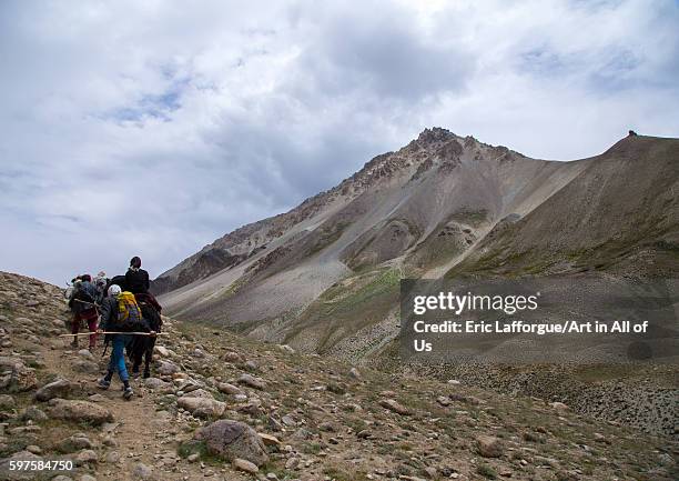 Treck in the pamir mountains with yaks, big pamir, wakhan, Afghanistan on August 10, 2016 in Wakhan, Afghanistan.