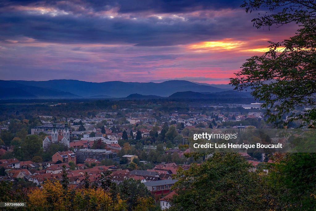 Ljubliana and the sunset