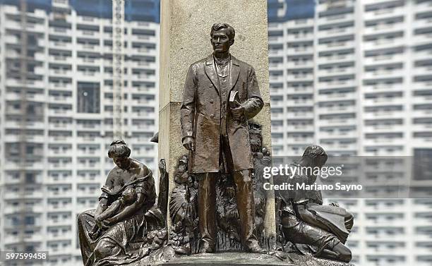 rizal monument in rizal park - josé rizal stock pictures, royalty-free photos & images