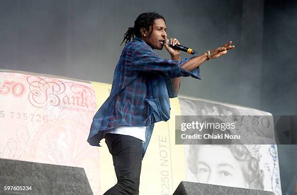 Rocky performs on Day 3 of Reading Festival at Richfield Avenue on August 28, 2016 in Reading, England.