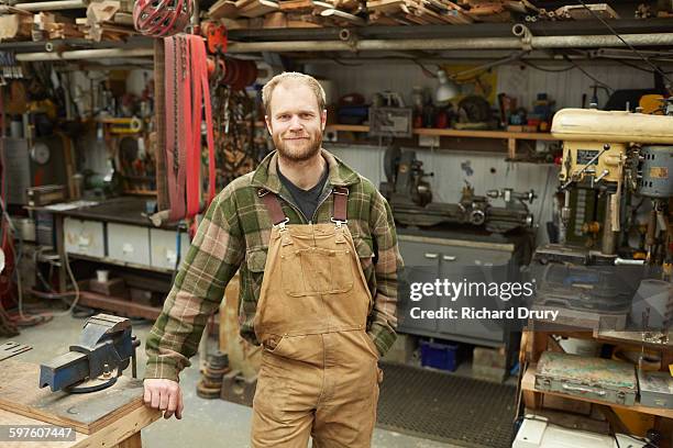 Artisan cutlery maker in his workshop