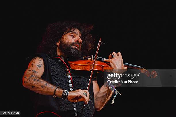 Lebanese violonist of Armenian descent Ara Malikian performs during the cultural summer nights at Cathedral square in Zamora, northwest Spain, on...