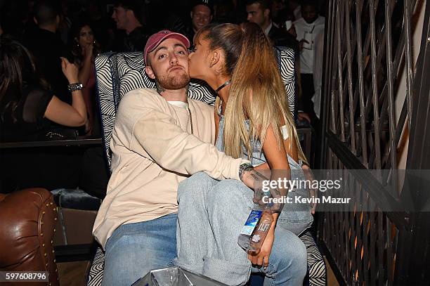 Rapper Mac Miller and singer Ariana Grande attend the 2016 MTV Video Music Awards Republic Records After Party on August 28, 2016 in New York City.