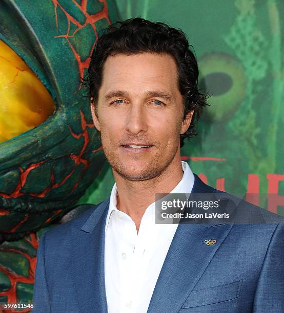 Actor Matthew McConaughey attends the premiere of "Kubo and the Two Strings" at AMC Universal City Walk on August 14, 2016 in Universal City,...