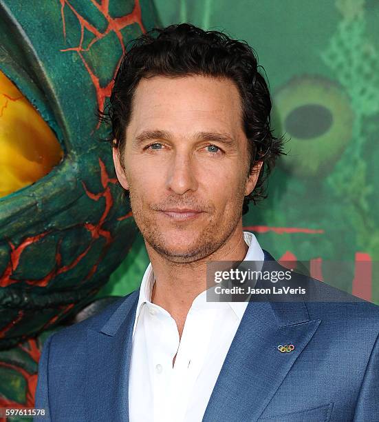 Actor Matthew McConaughey attends the premiere of "Kubo and the Two Strings" at AMC Universal City Walk on August 14, 2016 in Universal City,...