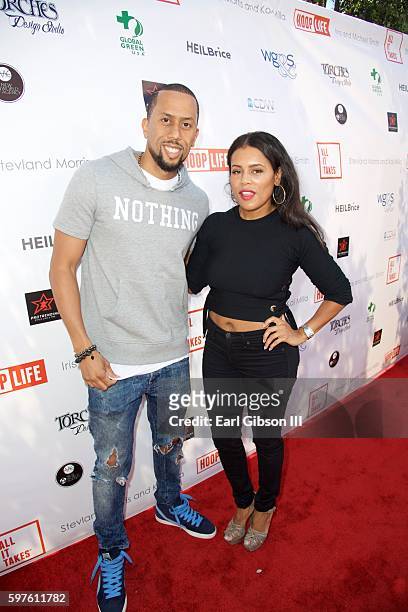 Actor/Comedian Affion Crockett and designer Kai Milla attend the 4th Annual Kailand Obasi Hoop-Life at USC Galen Center on August 28, 2016 in Los...