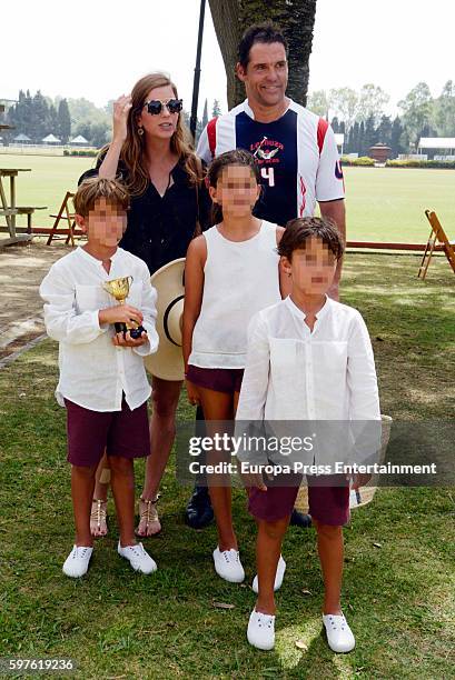 Luis Alfonso de Borbon, Margarita Vargas and their twin sons Luis de Borbon and Alfonso de Borbon and their daughter Eugenia de Borbon attend the...