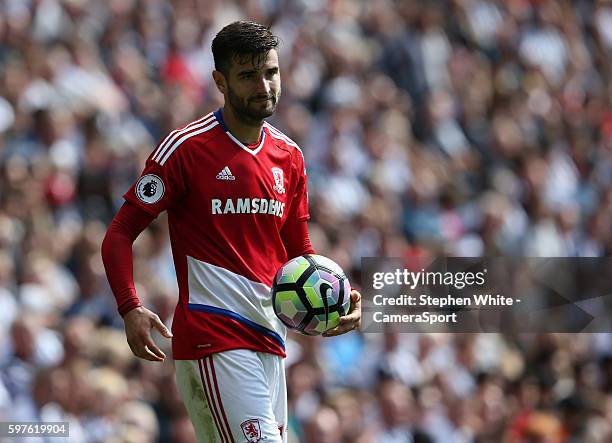 Middlesbrough's Antonio Barragan during the Premier League match between West Bromwich Albion and Middlesbrough at The Hawthorns on August 28, 2016...