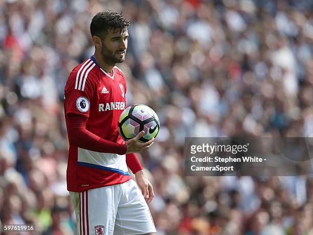 Middlesbrough's Antonio Barragan during the Premier League match between West Bromwich Albion and Middlesbrough at The Hawthorns on August 28, 2016...
