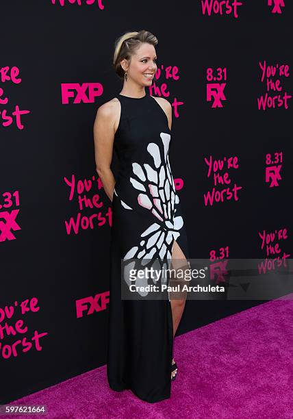 Actress Collette Wolfe attends the premiere of FXX's "You're The Worst" Season-3 on August 28, 2016 in Hollywood, California.